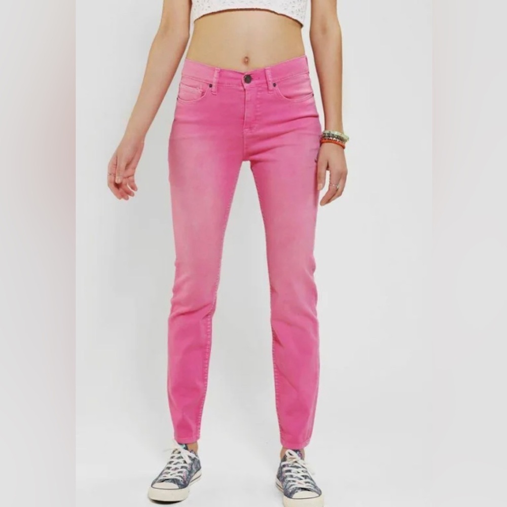 Urban Outfitters BDG Pink High Rise Cigarette Ankle Jeans